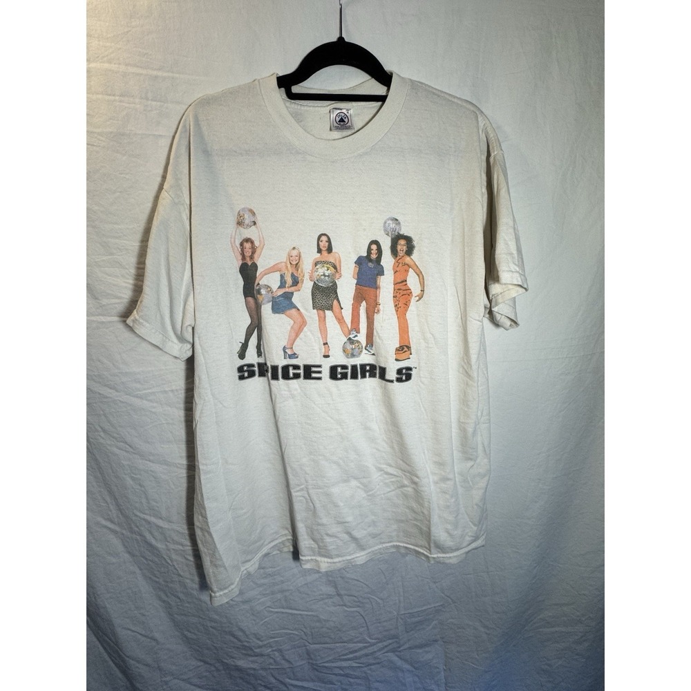 Vintage Spice Girls Shirt Size XL White Delta Pro Weight 90s Y2K Disco Music
